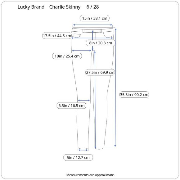 Lucky Brand Charlie Super Skinny Black Shiny Coated Mid Rise Jeans 6 28 - Picture 15 of 16